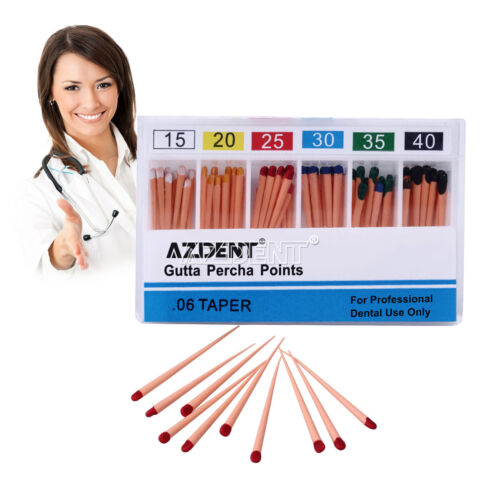 AZDENT Dental Endo Gutta Percha Points Root Canal Obturation GP0.04/.06 F1 F2 F3 - Picture 22 of 51
