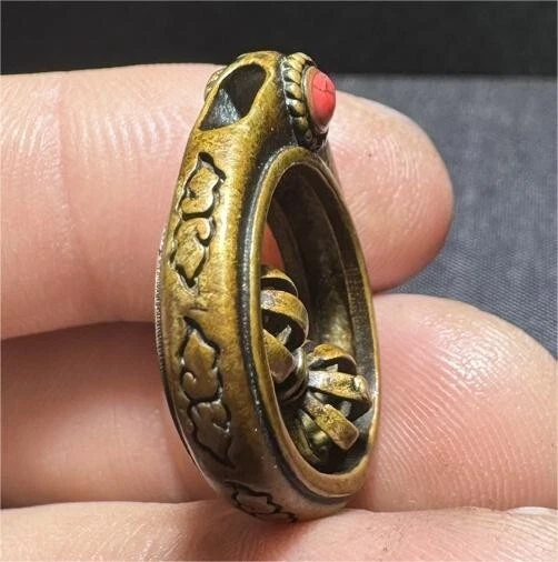 Antique Tibetan handmade Copper Jin Gangchu Magic tool Pendant amulet - Image 4 of 4