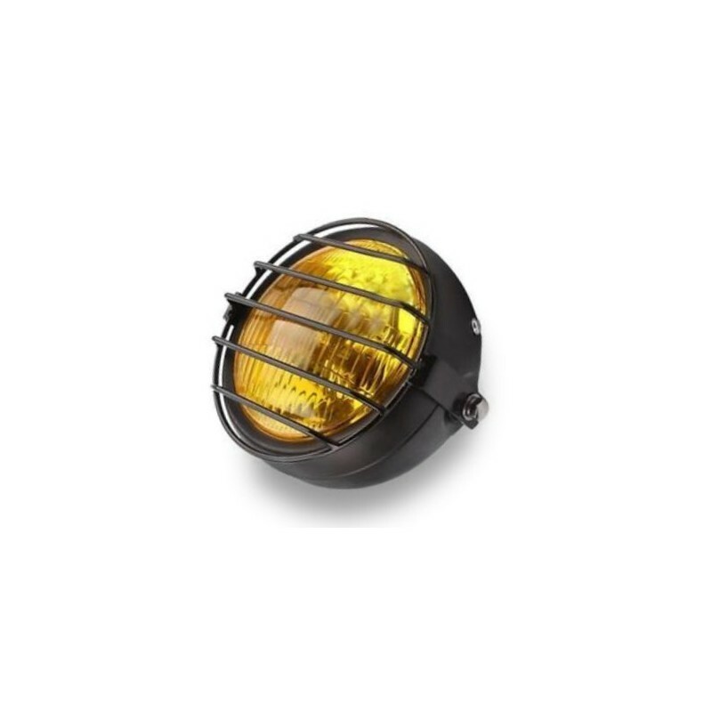 Grille de phare moto PRISON noire BRAZOLINE pour protéger des impacts de cailloux