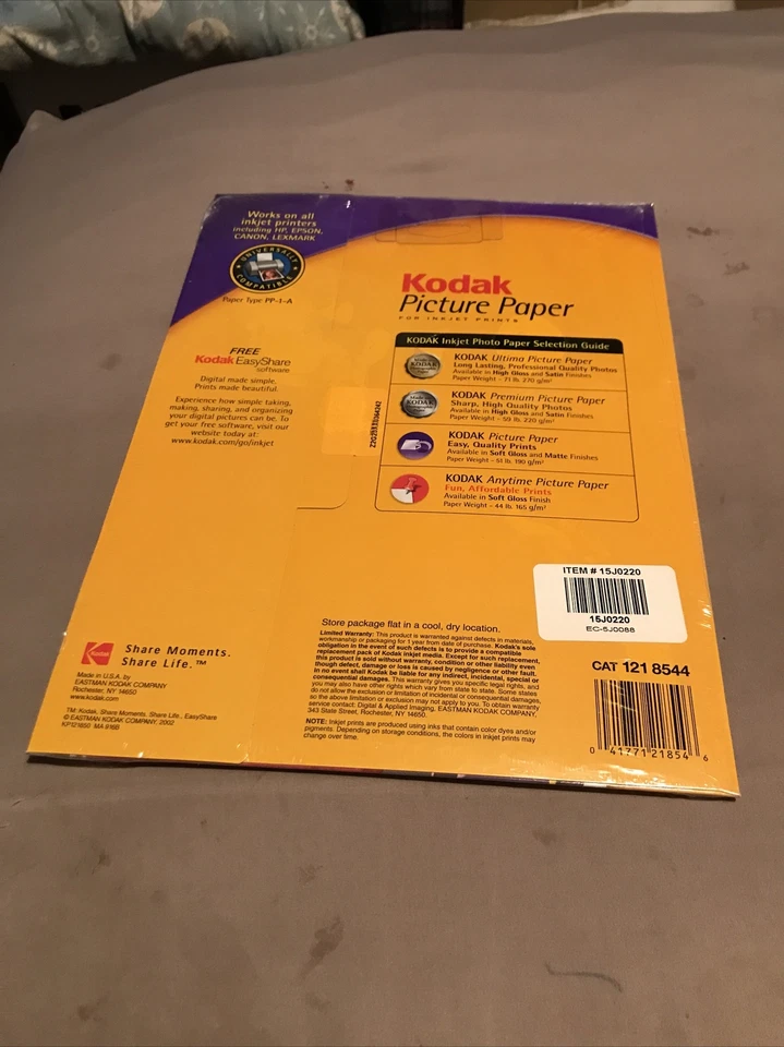 Kodak Picture Paper Soft Gloss 10 Sheets 8.5 x 11 Medium Inkjet Printers W/ CD - Image 2 of 2