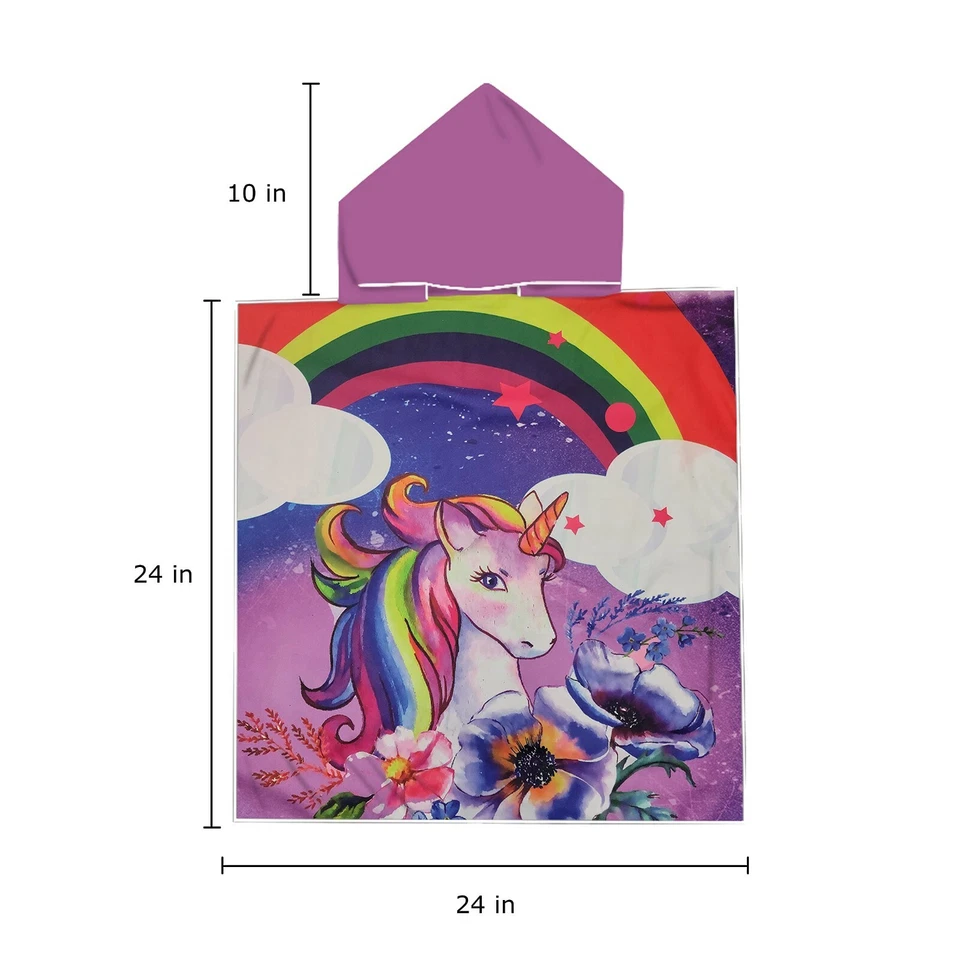 Toalla arco iris unicornio Alottagifts (edades 3-6) con capucha súper suave y absorbente NUEVA Foto 4 de 4