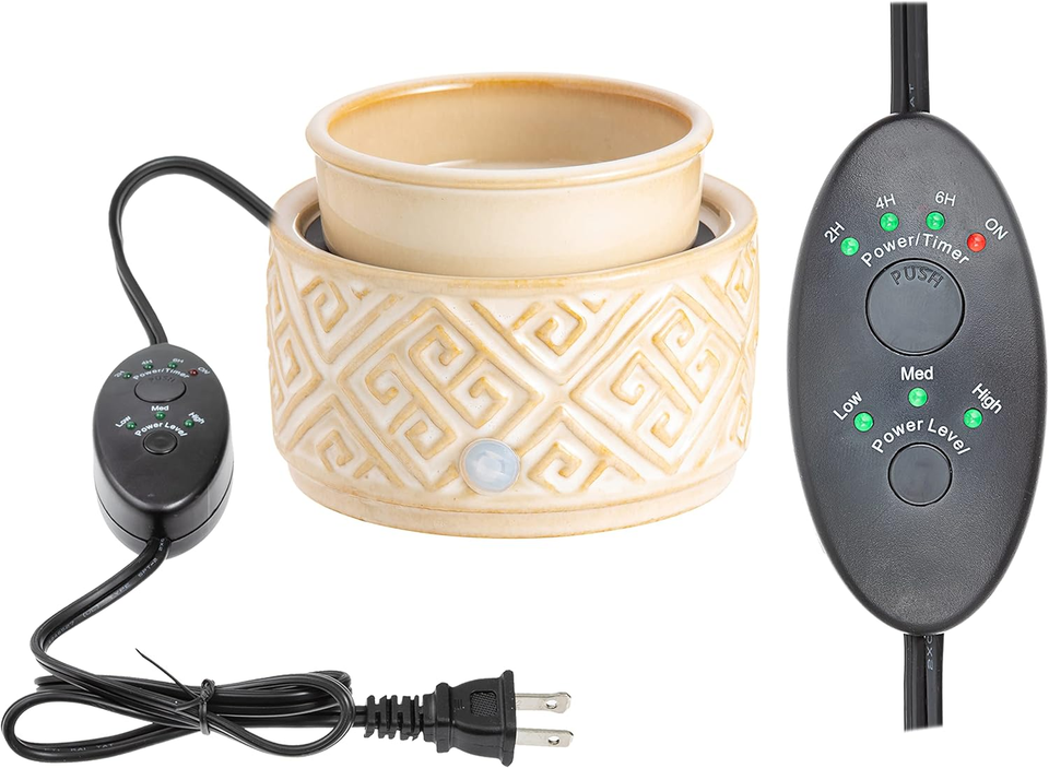 Ceramic Candle Warmer Electric with Safety Timer 2In1 Automatic