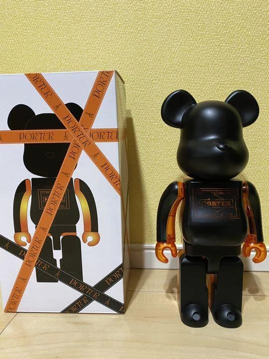 BE@RBRICK PORTER 400% Karimoku Black x Skeleton Orange Silver plated 2 set jp