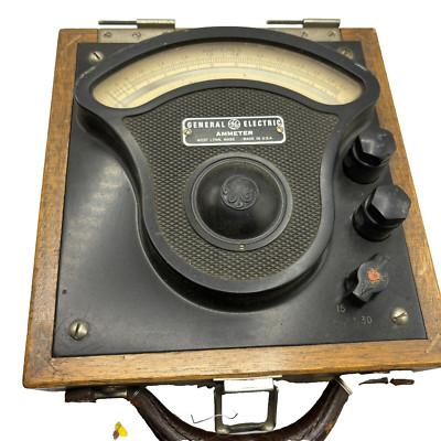VINTAGE GENERAL ELECTRIC AMMETER WM00585 MADE IN USA FREE SHIPPING