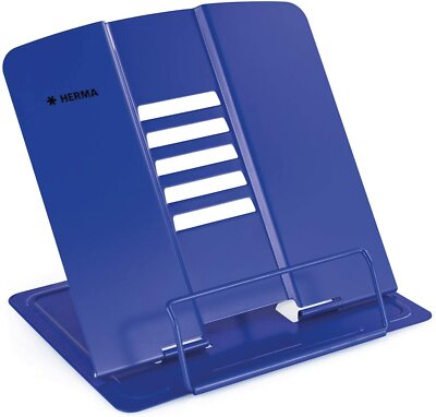 HERMA Leseständer XL Metall blau 5 Stufen verstellbar mit Antirutsch Buchhalter