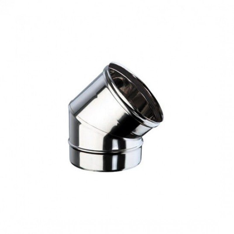 Coude 45° simple paroi diametre 100 mm pour installer un poele au salon