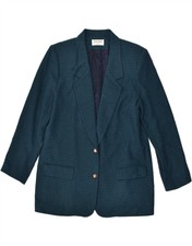 Alfred Dunner Womens 2 Button Blazer Jacket Us 12 Large Navy Blue Zt02