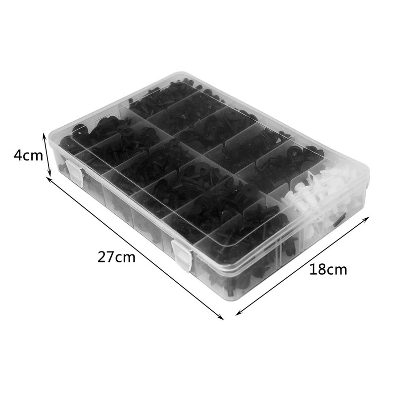 Clips de retención de cuerpo de guardabarros automático de plástico 700 piezas clips de remache de sujetador de parachoques de empuje Foto 2 de 4