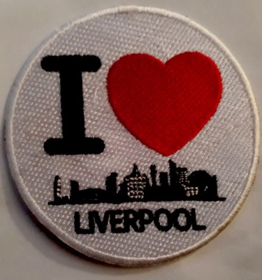 Liverpool Patch Abzeichen I Love Heart LFC EFC Merseyside Skyline