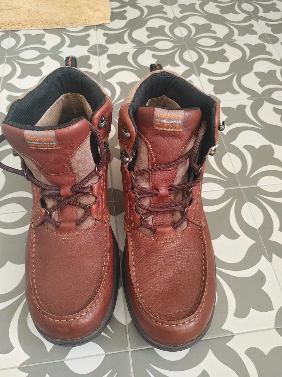 Dunham 8000 Mid Boot Mens Sz 14 Brown Leather Waterproof Style