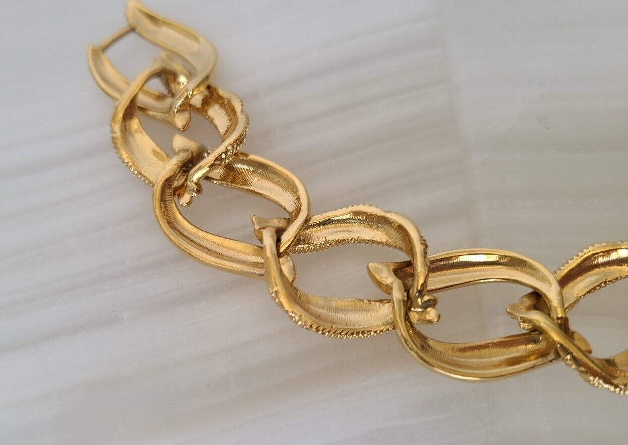 Vintage 1980's- 90's Napier Gold Tone Links Brace… - image 10