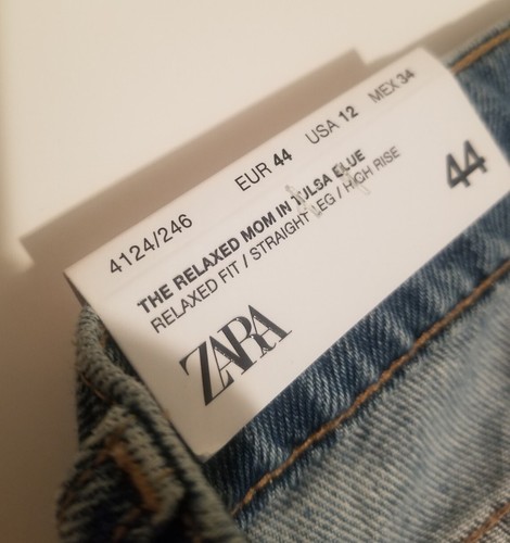 ZARA Damen Jeans Tulsa Blue Denim Größe 12 / 44 Neu mit Etikett - Bild 7 von 9