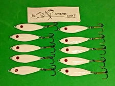 10 - 1 oz SHAD Fishing Jigging  Lure Casting Lead Slab Spoon White 