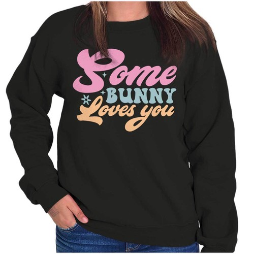 Cute Spring Easter Pun Some Bunny Loves You Womens Crewneck Sweatshirt Pullover - Picture 7 of 7