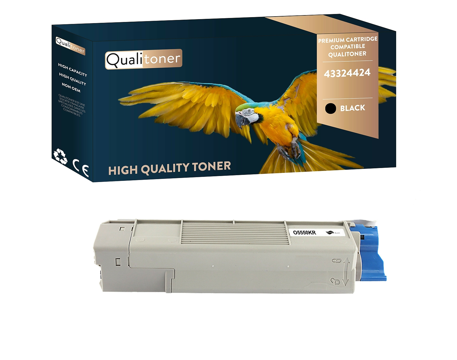 Toner noir 43324424 oki qualitoner ideal pour le teletravail et bureau
