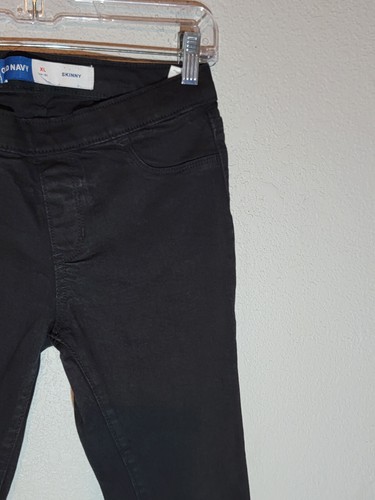 old navy pull on jeans girls size XL 14-16 skinny stretch adjustable waist black - Picture 3 of 10