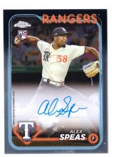Alex Speas 2024 Topps Chrome Baseball Rookie Autographs #RA-ASP Rangers RC AUTO