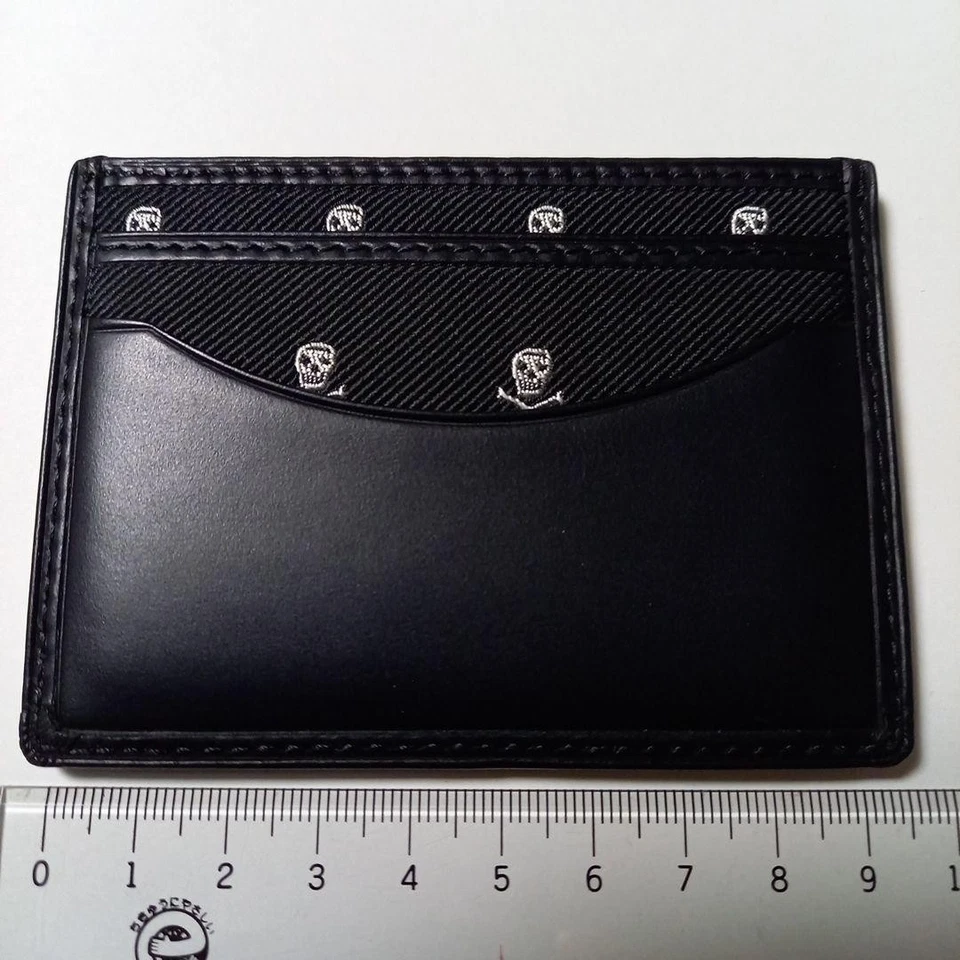 Ralph Lauren Rugby Skull Leather Nylon Card Case Black Navy JAPAN NEW Free Ship - Image 3 of 4