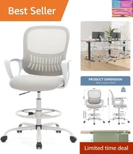 Modern Ergonomic Chair with Fixed Armrests & Curved Backrest - Ideal for Office