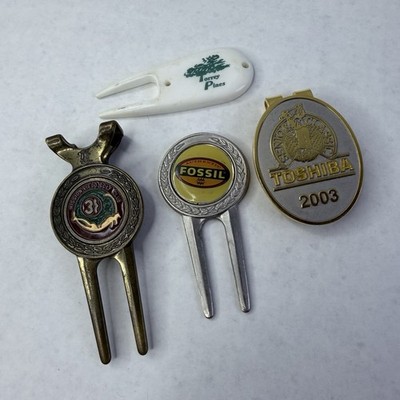Vintage Golf Divot Tools And Clip - Torrey Pines Fossil Mission Viejo Golf Club