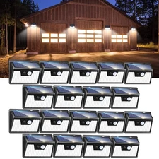 18 Pack/140 LED Solar Lights, Outdoor Waterproof, 3 Lighting Modes, Motion Se...