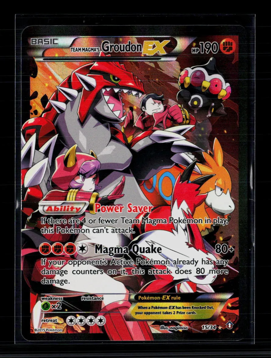 Pokemon 2015 Double Crisis Team Magma's Groudon EX FA #15/34