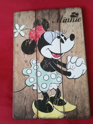 MINNIE MOUSE DISNEY OPEN ROADS BRAND WOODEN WALL HANGING PLAQUE 9 1/4'' X 14''