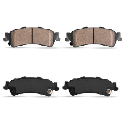4pcs Rear Disc Brake Pad Set Black Ceramic V8 GMC Chevy Cadillac