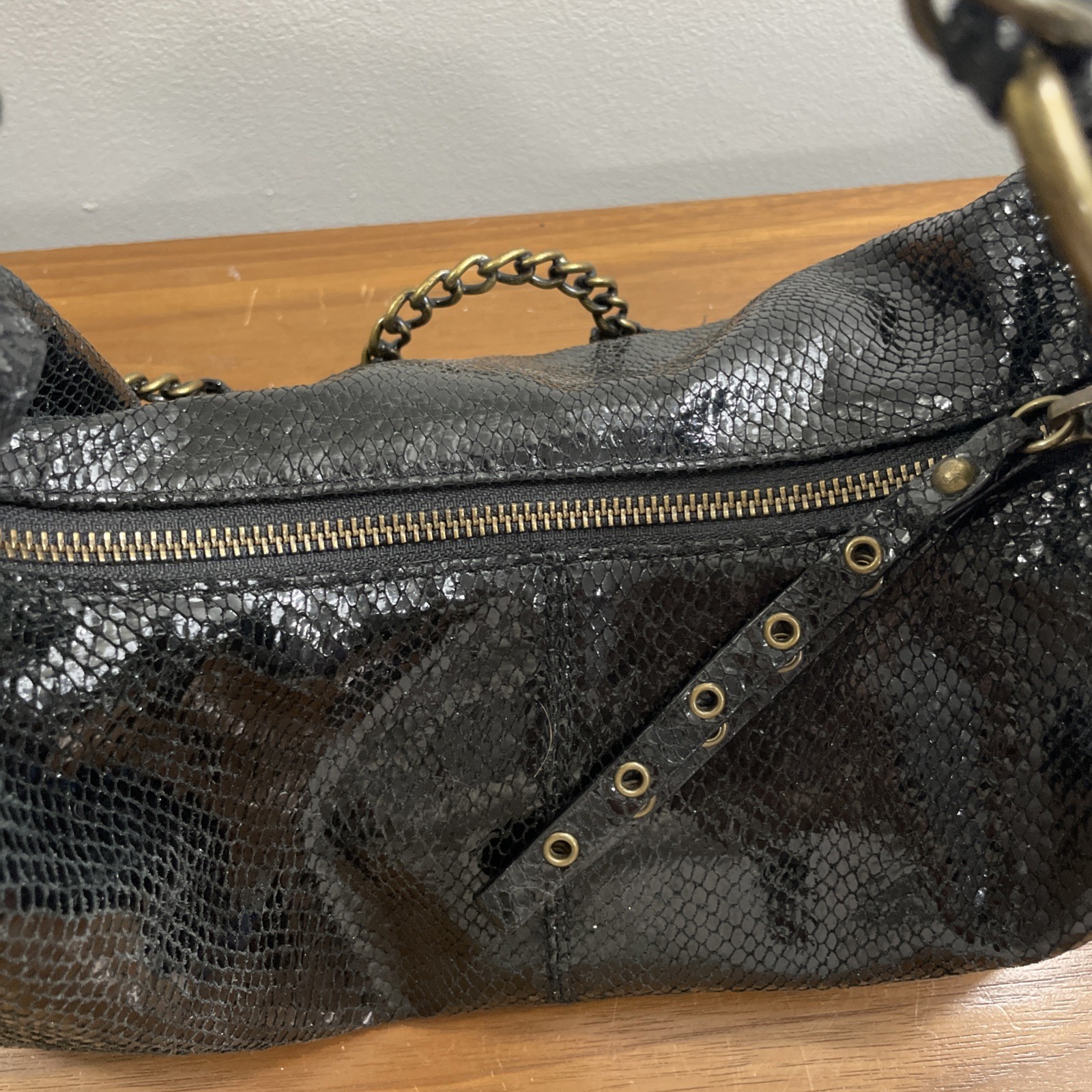 Steve Madden Leather Python Print Shoulder Bag Pu… - image 6