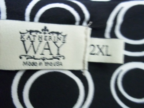 Katherine Way Dress 2XL Black White Circles NEW WITH TAGS - Picture 5 of 6