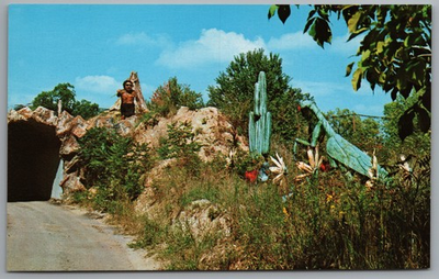 #ad #ad Irish Hills MI Prehistoric Forest Caveman Praying Mantis Dinosaur Land c1965 Pos $5.99