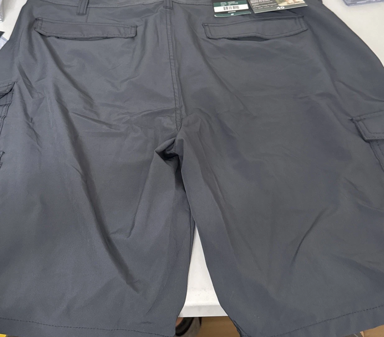 Iron Co. Men's Comfort Waist Stretch Hybrid Cargo Shorts Greystone Size 40