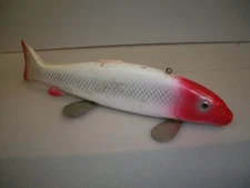 ICE KING BEAR CREEK RED WHITE PERCH FISH DECOY  ICE SPEARING FISHING LURE ART