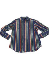 VTG Polo Ralph by Lauren RL Western Mens MED Pearl Snap Striped Button Up Shirt