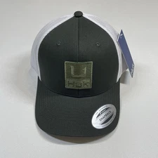 Huk Trucker Hat Cap Men’s Green White Fishing Outdoor Mesh Snapback NEW