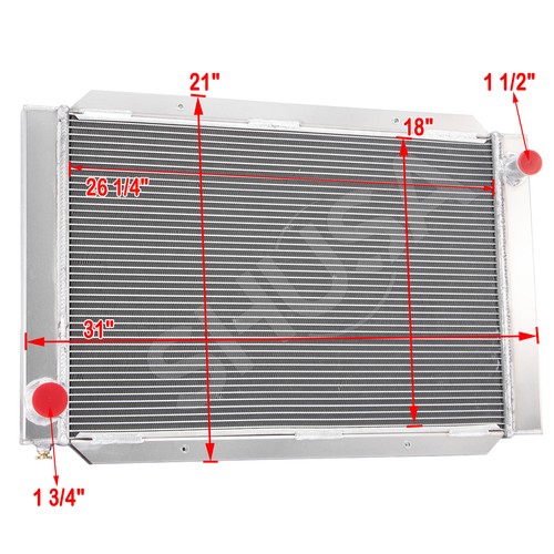 2 ROW Aluminum Airboat Radiator+Shroud Fan Overall Size 31'' x 21 ...