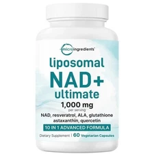Micro Ingredients Liposomal NAD+ Ultimate 1,000mg 60 Veggie Capsules 10-in-1 