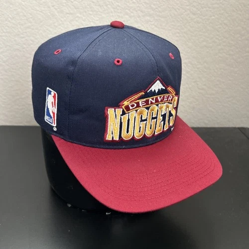 VTG 90s Denver Nuggets Sports Specialties Back Script Two Tone NBA Snapback Hat - product listing photo