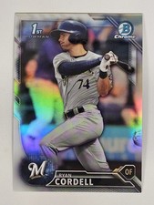 2016 Bowman Draft Chrome Refractor Ryan Cordell Brewers #BDC-151