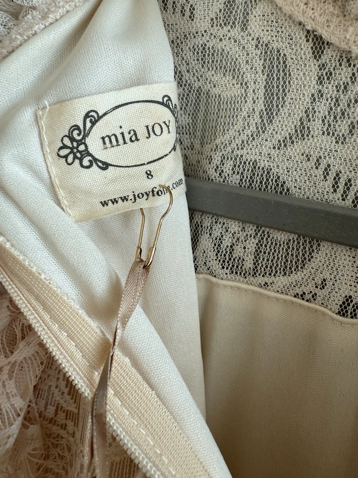 NWT Joyfolie  ANOUK Petticoat Girls Dress Ivory Tiered Tulle Lace Sz 8 Party - Image 4 of 4