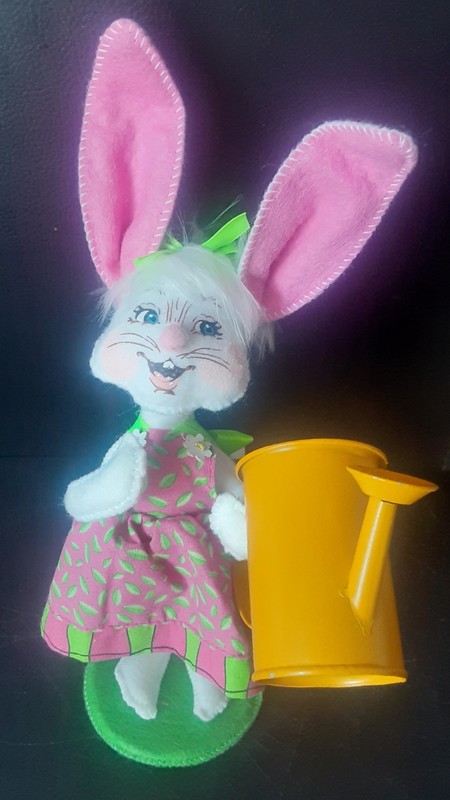 Annalee 2012 Easter Bunny In dress with Watering Can 10 Inch