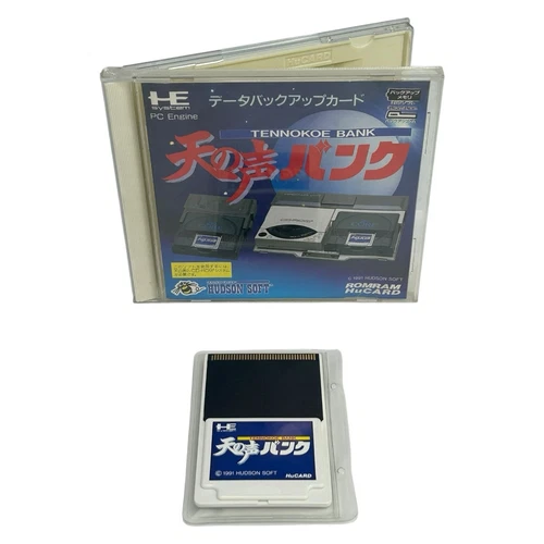 Tennokoe Bank Memory Card (JP PC Engine, 1991) CIB Complete w/ Manual Tested