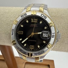 Guess Waterpro G66036G Mens Two Tone black face 100M Quartz Watch Date Bezel