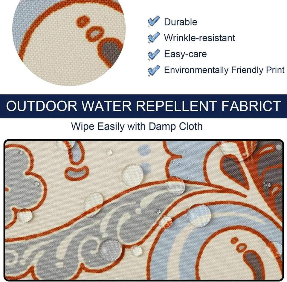 Elegantes fundas de cojín de exterior resistentes a la intemperie 22x22x4 para sillas vintage Foto 4 de 4