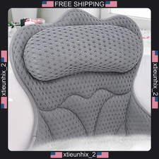 Bathtub Pillow Thick Neck Back Support Cushion with Anti-Slip Suction Cups