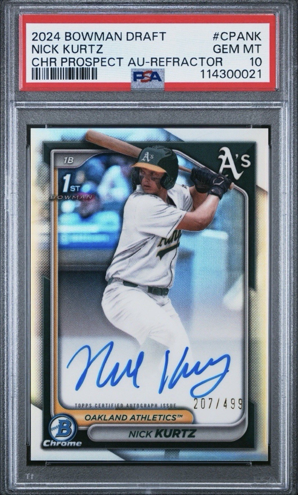 2024 Bowman Chrome Draft 1st Refractor Auto Nick Kurtz /499. PSA 10! 💥💥💥