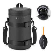 Camera Lens Pouch Case, Waterproof Zipper Lens Protective Bag, Shockproof All...