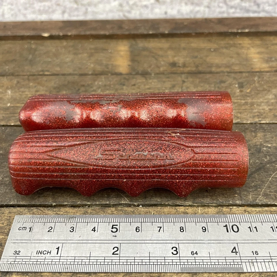 Empuñaduras de manillar Schwinn Red Groove de colección Sting-Ray Sparkle Flake Apple Krate Foto 2 de 4