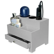 NEW! DELUXE HAIR DRYER/CURLING IRON/STRAIGHTENER & ACCESSORY ORGANIZER W/DRAWER