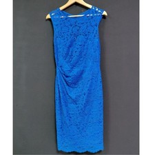 XSCAPE By Joanna Chen Blue Lace Dress Solid Sleeveless Women Size 12